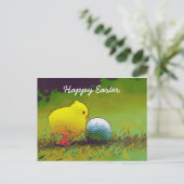 Fijne Pasen met kip en golfbal Kaart (Staand voorkant)
