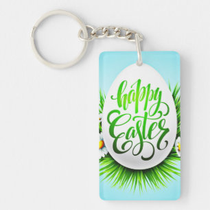 Fijne Pasen met Lente Bloemen-23180 Sleutelhanger