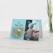 Fijne Pasen | Paashaas en foto gevouwen Kaart (Voorkant)