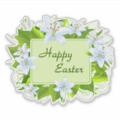 Fijne Pasen, Paaslelies Sticker (Voorkant)