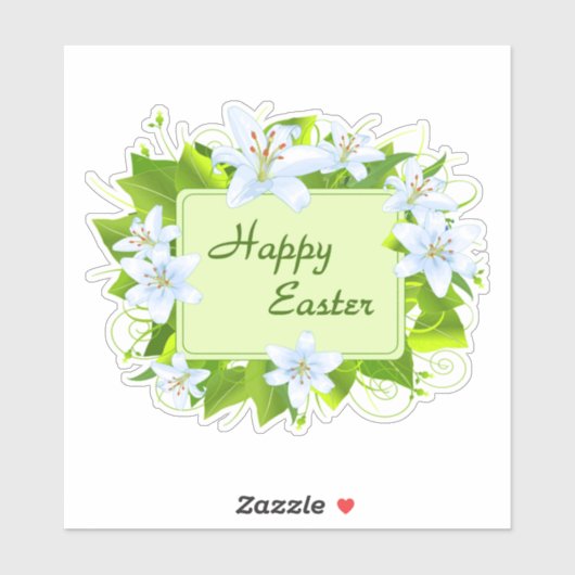 Fijne Pasen, Paaslelies Sticker (Vel)