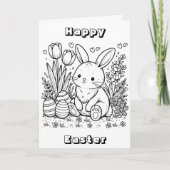 Fijne Pasen | Pagina Kleur mij Kaart (Voorkant)