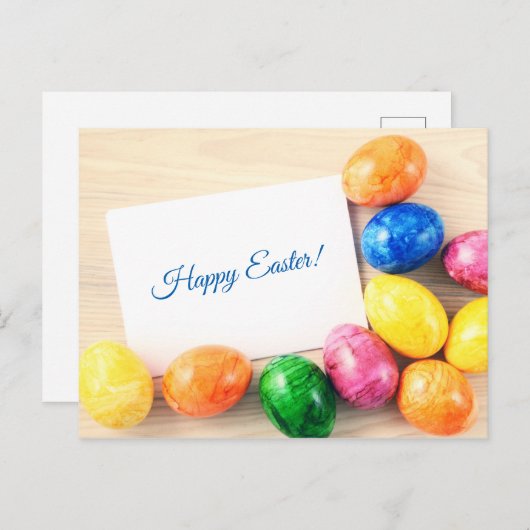 Fijne Pasen! Postkarte zu Ostern mit Ostereier Feestdagenkaart (Voorkant / Achterkant)