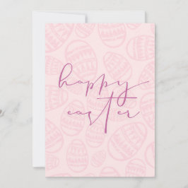 Fijne Pasen | Roze paaseieren Feestdagenkaart