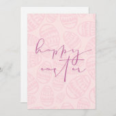 Fijne Pasen | Roze paaseieren Feestdagenkaart (Voorkant / Achterkant)