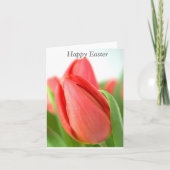 Fijne Pasen Roze Tulpen Kaart (Voorkant)
