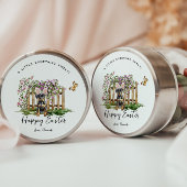 Fijne Pasen | Schattigee puppy konijn gepersonalis Ronde Sticker