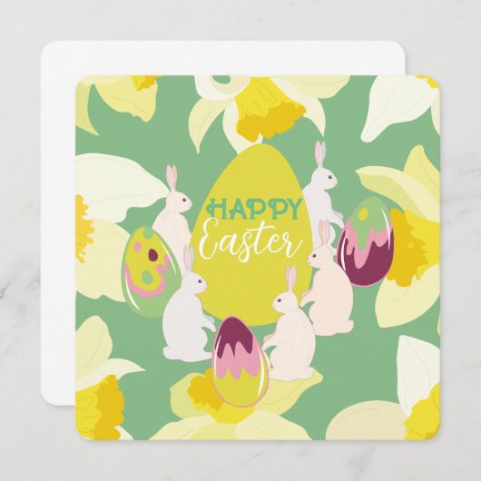 Fijne Pasen. Uitnodiging (Voorkant / Achterkant)