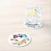 Fijne Pasen.  vakantie krans. Ronde Kartonnen Onderzetter (Insitu)