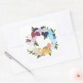 Fijne Pasen.  vakantie krans. Vierkante Sticker (Envelop)