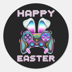 Fijne Pasen Videogame Controller Grappige Gamer Jo Ronde Sticker