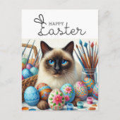 Fijne Pasen voor kattenliefhebbers Briefkaart (Voorkant)