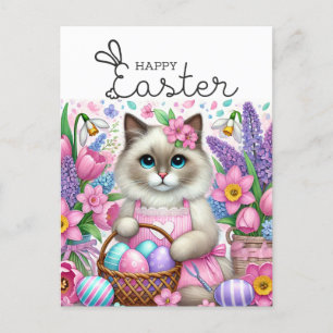 Fijne Pasen voor kattenliefhebbers Briefkaart