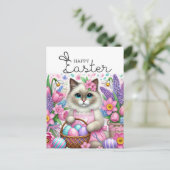 Fijne Pasen voor kattenliefhebbers Briefkaart (Staand voorkant)