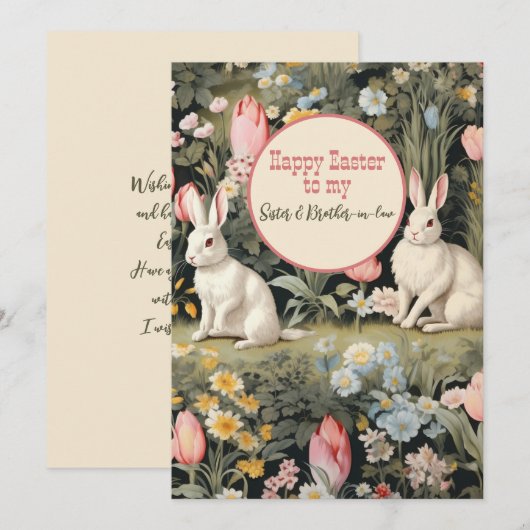 Fijne Pasen voor zuster en zwager Feestdagenkaart (Voorkant / Achterkant)