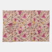 Fijne pastel patchwork bloempatroon theedoek (Horizontaal)