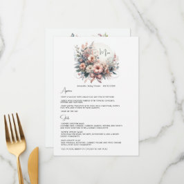 Fijne pastelbloemen Bow Floral Baby shower Menu