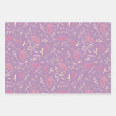 Fijne pastelbloemen en bogen inpakpapier vel (Voorkant 3)