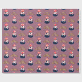 Fijne Pattern Carousel Horse. Roze en beige. Cadeaupapier (Vlak)