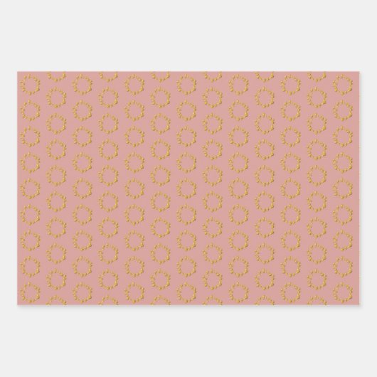 Fijne Pattern Carousel Horse. Roze en beige. Inpakpapier Vel (Voorkant 3)