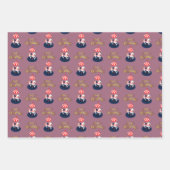 Fijne Pattern Carousel Horse. Roze en beige. Inpakpapier Vel (Voorkant)