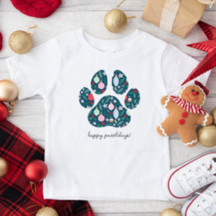 Fijne Pawlidays Kersthuis Hond Poot Kinderen T-shi T-shirt
