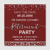 Fijne Pensioen Zilveren Confetti Save the Date (Voorkant)