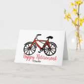 Fijne pensionering rode fiets kaart (Gele Bloem)