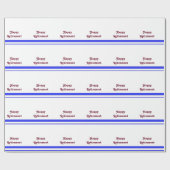 Fijne pensionering, rode streep, op witte cadeauom cadeaupapier (Vlak)