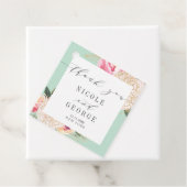 Fijne Peony gouden bloem dank u bruiloft Bedankjes Labels (In situ)