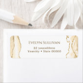 Fijne perzik agaat retour adres label (Insitu)