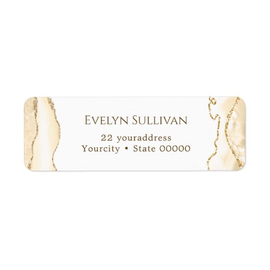 Fijne perzik agaat retour adres label (Voorkant)