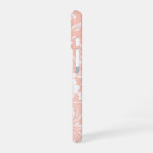 Fijne perzik en witte bloemen iPhone 16 hoesje (Linkerkant)