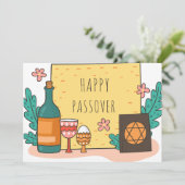 Fijne Pesach| Mooie Seder Pesach uitnodiging (Staand voorkant)