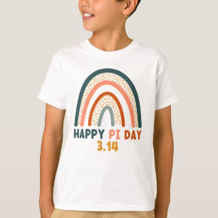 Fijne pi dag 14 maart boho regenboogkleuren t-shirt