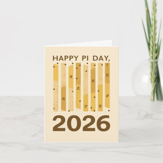 Fijne Pi-dag 2026 Retro Minimaal Wiskunde Ontwerp (Voorkant)