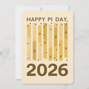 Fijne Pi-dag 2026 Retro Minimaal Wiskunde Ontwerp Kaart