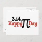 Fijne Pi Dag 3.14 - 14 maart Briefkaart (Voorkant / Achterkant)