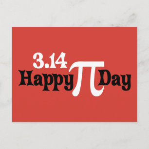 Fijne Pi Dag 3.14 - 14 maart Briefkaart