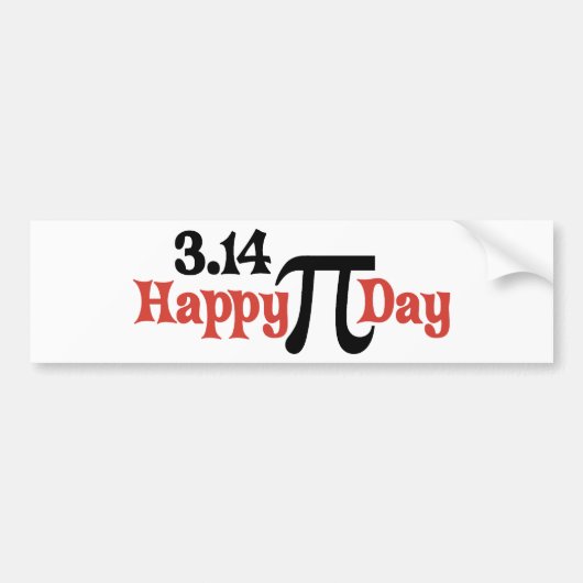 Fijne Pi Dag 3.14 - 14 maart Bumpersticker (Voorkant)
