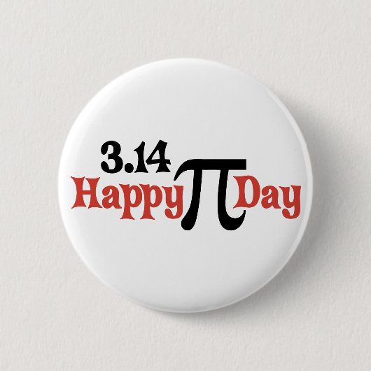Fijne Pi Dag 3.14 - 14 maart Ronde Button 5,7 Cm (Voorkant)