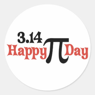 Fijne Pi Dag 3.14 - 14 maart Ronde Sticker