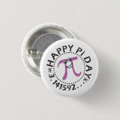 Fijne Pi Dag © - Betrokken Pi Day Gift Button (Voorkant /achterkant)