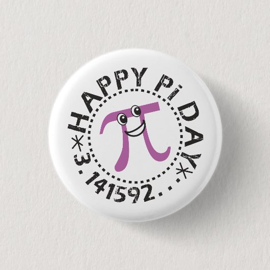 Fijne Pi Dag © - Betrokken Pi Day Gift Button (Voorkant)