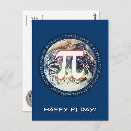 Fijne Pi Dag! - Briefkaart van de groeten (Voorkant / Achterkant)