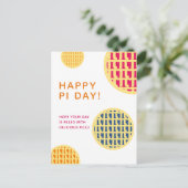 "Fijne Pi Dag!" Delicious Pi(e) | Roze advertentie Briefkaart (Staand voorkant)