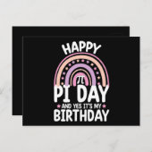 Fijne Pi-dag En Ja Het Is Mijn Verjaardag Wiskunde Briefkaart (Voorkant / Achterkant)