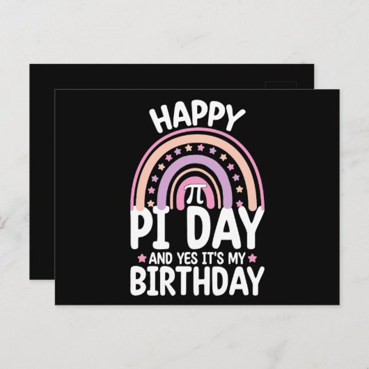 Fijne Pi-dag En Ja Het Is Mijn Verjaardag Wiskunde Briefkaart (Voorkant / Achterkant)