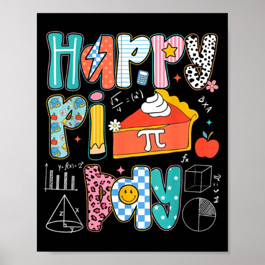 Fijne Pi-dag Grappige wiskunde Coach Leraar Pi-dag Poster (Voorkant)
