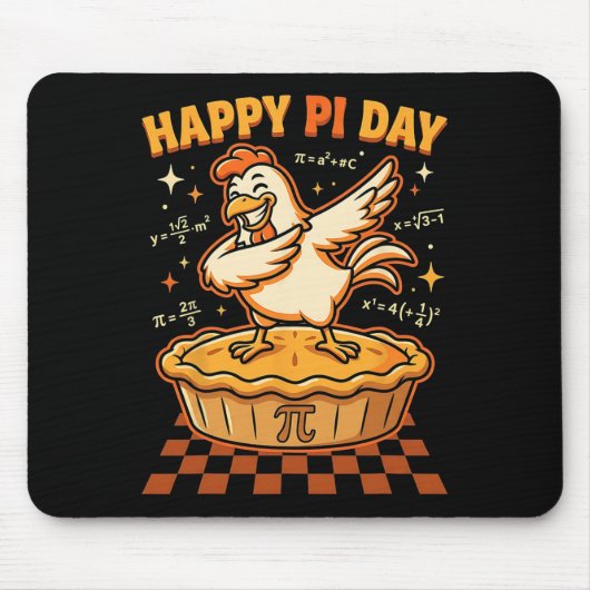 Fijne Pi-dag Kip Pot Pi-dag Taart Wiskunde Liefheb Muismat (Voorkant)